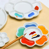 AOOKMIYA Plum Blossom Ceramic Palette Mixed Color Pigment Palette Round Ceramic Tray for Watercolor Gouache Painting Art Supplies