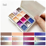 AOOKMIYA Super Vision 12 Color Pearlescent Layered Chameleon Watercolor Pigment 1ML/2ML Popular Color Natural Mica Pigment Art Supplies