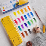 AOOKMIYA Russian White Night SONNET Academy Grade Solid Watercolor Pigment 21 Colors Full Block Watercolor Box Art Supplies for Artist