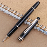 Quality M B 163 Black Ballpoint Rollerball Pen Platinum Coated Metal Ultra Black White Gel Pen for Writing