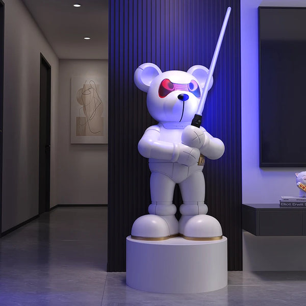 AOOKMIYA ART+ Creative Gifts Home Decor Lightsaber Bear Statues Floor Decoration Nordic Living Room Creative Animal Sculpture Art Ornaments Housewarming Gift