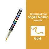 16 Colors Direct-liquid Acrylic Marker Pen Waterproof Pen Soft Brush Nib for Glass Stone Metal Glass Art Supplies Stationery