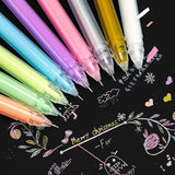 12 Pcs Large Capacity Needle and Neutral Pen 12 Colors Highlighter Pens DIY Painting,Black Card Drawing,Marking,Graffiti