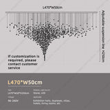 Hanging Lamp Hotel Lobby Decorative Lighting Stairs Art Irregular Chandelier Custom Black Art Luxury Stone Crystal Chandelier