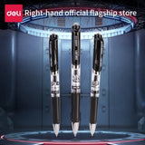 Deli 0.5mm Black Gel Pens (5-Pack), Long-Lasting 700m Writing Length, Smooth Ink Flow, Ideal for Students, Office