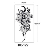 AOOKMIYA Waterproof Flower Temporary Tattoos for Women Black Floral Tattoo Stickers for Hand Arm Body Disposable Fake Tattoo Body Art