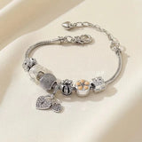 AOOKMIY 2025 Trendy Minimalist Oil-Dripping Rose Heart Bead Bracelet Fashionable Oil Painting Swan Lantern Bead JewelryAOOKMIYA.COM