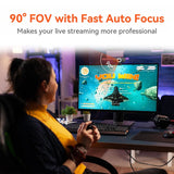 NUROUM V32AFL 4K Full HD Webcam with Microphone Auto-Focus Auto-Framing Ring Light Web Camera For Conference System