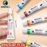AOOKMIYA 19 pcs Marie's Oil Paint Kit,12 Colors Oil-Based Pigment & 7pcs Brushes,12ml/0.42oz Tubes,Vibrant Oil Painting Set for Crafters