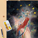 AOOKMIYA 6 Color Pearlescent Solid Watercolor Pigment 1ML Portable Watercolor Box Chinese Style Nail Art Glitter Pigment Art Supplies