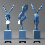 Creative Art Moon light Angel Sculpture with Ambient Lamp Large Luxury Figure Modern 150cm Home Living Room Decor Floor statue