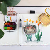 AOOKMIYA Mini Portable Watercolor Paint Box Metal Watercolor Sub-packing Box Pigment Moisturizing Box Sketch Painting Art Supplies