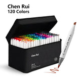 168/120/100/80/60/48 Colours Dual Tip Art Markers Sketch Pens Brush & Chisel Permanent Marker Pens With Base & Outline Markers D
