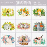 AOOKMIYA 100% Cotton 200g Watercolor Paper Coloring Line Drawing Cute Rabbit/cat Blank Manuscript Coloring Drawing Paper Art Supplies