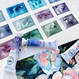 AOOKMIYA 2022 New Color Russian White Night Precipitation Color 15 Color Watercolor Paint White Night Artist-level Painting Art Supplies