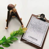 Black Walnut A4 File Folder Board Brass Gold Solid Wood Coffee Shop Order Folder Restaurant Menu Folder Student Sketch Folder