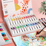 AOOKMIYA Marie's Gouache Paint Set,24/36 Colors x 12ml,0.4fl oz Tubes,Water-Based Pigment for Canvas,Crafts,Painting for Adults