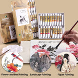 AOOKMIYA Marie's Chinese Painting Pigment 12/24/36 Colors 5ml/Tube,Watercolor Sumi Painting for Adults,Gift for Thanksgiving&Christmas