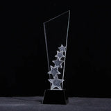 AOOKMIYA Customized Transparent Crystal Trophy, Five-Star, Creative Awards Ceremony, Competition Event, Craft Gift, Home Decorations, 1Pc
