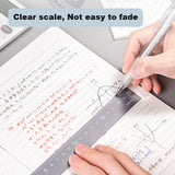 Deli 4pcs Metal Ruler for School Kids Measure Drawing Multi-Function Rulers Straight Protractor Triangular Rulers Set