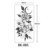 AOOKMIYA Waterproof Flower Temporary Tattoos for Women Black Floral Tattoo Stickers for Hand Arm Body Disposable Fake Tattoo Body Art