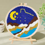 AOOKMIYA CHENISTORY-Punch Needle Embroidery Landscape Kits Sewing Kit Needlework Cross Stitch Beginner Kits For Adult Funny Embroidery