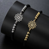 AOOKMIY Teamer Stainless Steel Beads 7 Chakra Charms Bracelet Red Black Two Color Rope Bracelets Family Jewelry Amulet Birthday Gift NewAOOKMIYA.COM