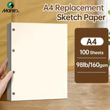 AOOKMIYA Marie's 9x12in Loose Leaf Sketch Book, 60 Sheets,98lb/160gsm,A4/8K High Quality Pad for Drawing,Painting,Sketching for Adults