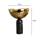 Geometric Golden Fruit Bowl Metal Handicraft Marble Base Desktop Storage Container Candy Tray Flower Vase Metal Figurine