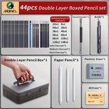 AOOKMIYA Marie's Large Capacity Pencil Set,31pcs/44pcs,Double Layer Box for Sketching & Painting for Adults,Students,and Artists