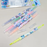 Disney Stitch Double-End High Lighter Lilo & Stitch 6 Bags Of Diy Handbook Pen Cute Student Marker Stationery Gift
