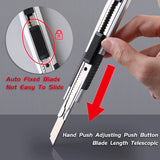 AOOKMIYA 1pc/3/5pcs Stainless Steel Retractable Utility Knife 9mm,for Unboxing,Cutting Paper ,Handicraft Carving for Crafters,Artist