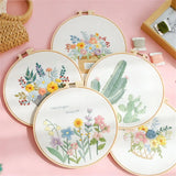 AOOKMIYA Flower Starter Kit DIY Cross For Beginner Plant Sewing Art Craft Painting Home Decor Embroidery Set Handmade Gifts