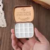 AOOKMIYA Mini Watercolor Tin Box 12/24 Grid Portable Watercolor Packing Travel Palette Student Artist Painting  Aquarela Art Supplies