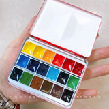 Empty Italian FOME heavy enamel paint box 12/24grids mini watercolor gouache artist  palette painting tools art supplies
