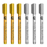 6/12Pcs Waterproof Permanent Paint Marker Pen, Gold and Silver Ink, Metallic, Rock, Mug, Ceramic, Glass, DIY Painting Supplies