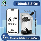 AOOKMIYA 1pc Marie's Titanium White Acrylic Paint, 100/300ml(3.38oz/10.1oz) for Rocks,Wood,Crafts,Painting,Wall,for Artist,Adults