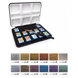 AOOKMIYA Van Gogh 12 Color Solid Watercolor Paint Set with Palette Brush Metallic Intrusion Color Artist Travel Painting Art Supplies