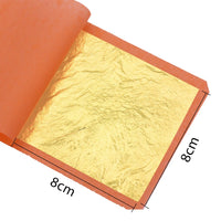 AOOKMIYA 24K Real Gold Leaf Booklet 8x8cm 50 Sheets Pure Gold Foil for Art Decoration Ultrathin Art Crafts Pure Gold Painting Paper