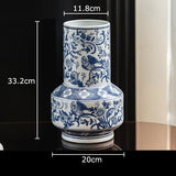 Classical Blue and White Porcelain Vase Flower and Bird Patterns Storage Jar Table Decoration Flower Arrangement Plant Pots