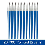 AOOKMIYA 10/20/50Pcs Painting Brushes Set Art Round Flat Hair Nylon Hair Paint Brush Pen for Oil Acrylic Watercolor School Art Supplies