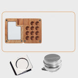 AOOKMIYA New 11-grid Portable Palette Mini Watercolor Paint Box Walnut Travel Carry-on Painting and Sketching Set Art Supplies