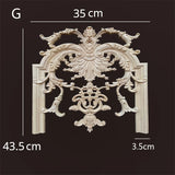 Wood Carved Long Onlay Applique Unpainted Frame Door Decal Working Carpenter Home Wedding Decoration Wood Figurines for Decor