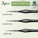 AOOKMIYA 3/6pcs Marie's Micro Paint Brushes,Miniature Paintbrushes with Triangular Handles for Acrylic,Craft,Models,Mini Figure,Rock
