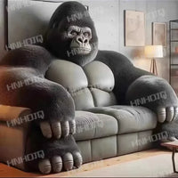 AOOKMIYA ART+ Creative Gifts Gorilla Sofa Living Room Furniture Two-Dimensional Diamond Sofa Bedroom Bed Creative Large Animal Leather Sofa Bed