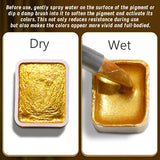 AOOKMIYA 72 Colors Metallic Watercolors with Intense Sparkle, Pearlescent Glitter Solid Pigment, Flash Iridescent Paints, Golden Slivery