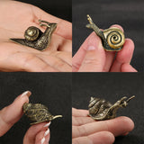 AOOKMIYA ART+ Creative Gifts Brass Snail Ornament Cute Animal Copper Figurines Creative Kawaii Pet Home Decor Office Desktop Decorations Tea Pet