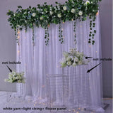 3X6M Wedding Background Decoration Veil White Bilayer Yarn Curtain With Artificial Flower For Birthday Valentine's Day Party DIY