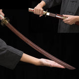 High Quality  Samurai Katana, Wooden Sword,Practical Training Sword, 02KT, Red Black ,Zinc Alloy Tsuba,Decor, Can Custom