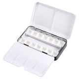 Empty Watercolor Palette Metal Watercolor Tin with 14pcs Half Pans Paint Case with Lid Paint Box for Travel Gouache Oil Painting